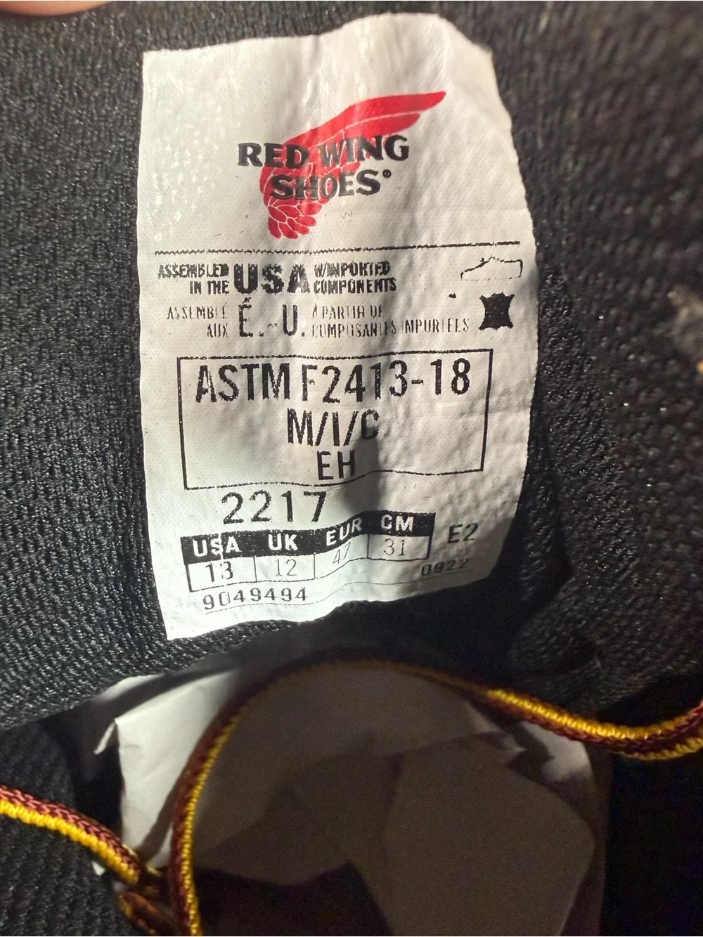 Red Wing 2217 LoggerMax Boots Men’s 13 EE Steel Toe Waterproof Vibram Leather US